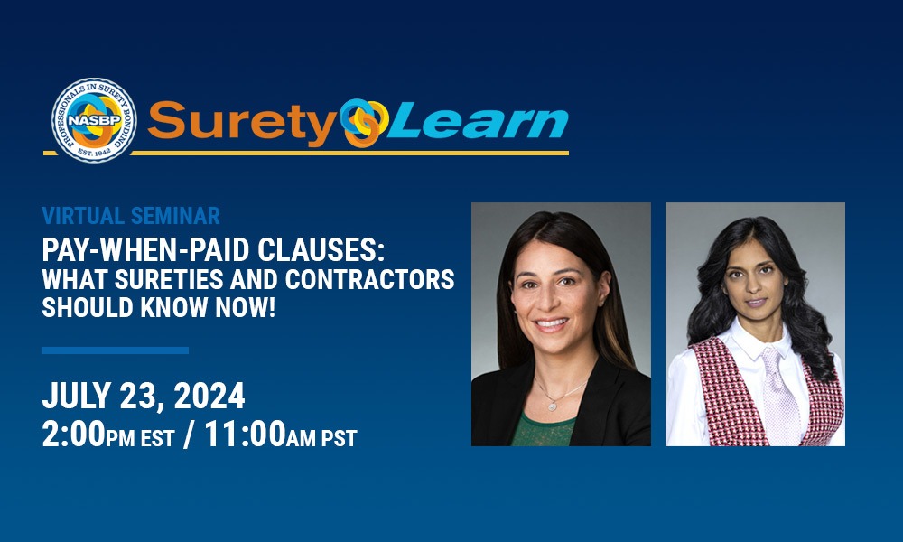 Neda Cate and Neelam Molnar discuss the complexities of pay-when-paid clauses at upcoming NASBP Virtual Seminar